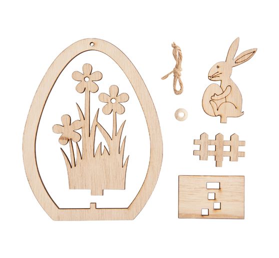 VBS Holz-Steckmotiv Ei-Anhänger "Hase mit Ei"