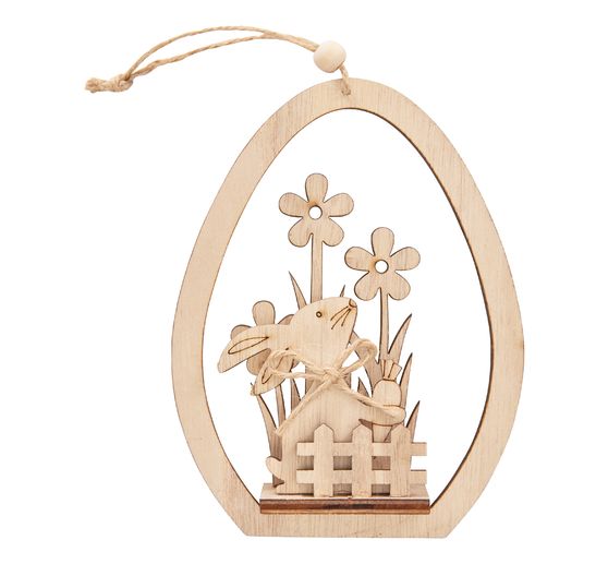 VBS Wooden building kit egg pendant "Bunny with carrot"