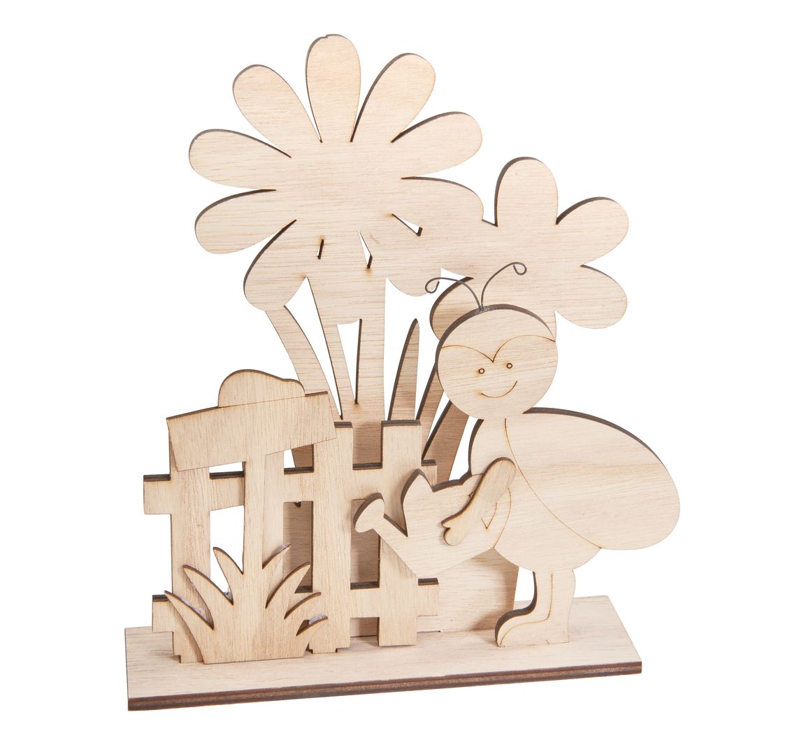 VBS Holz-Steckmotiv "Frühlingsbote am Gartenzaun"