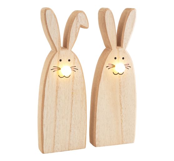 VBS Wooden rabbits with LED Noses