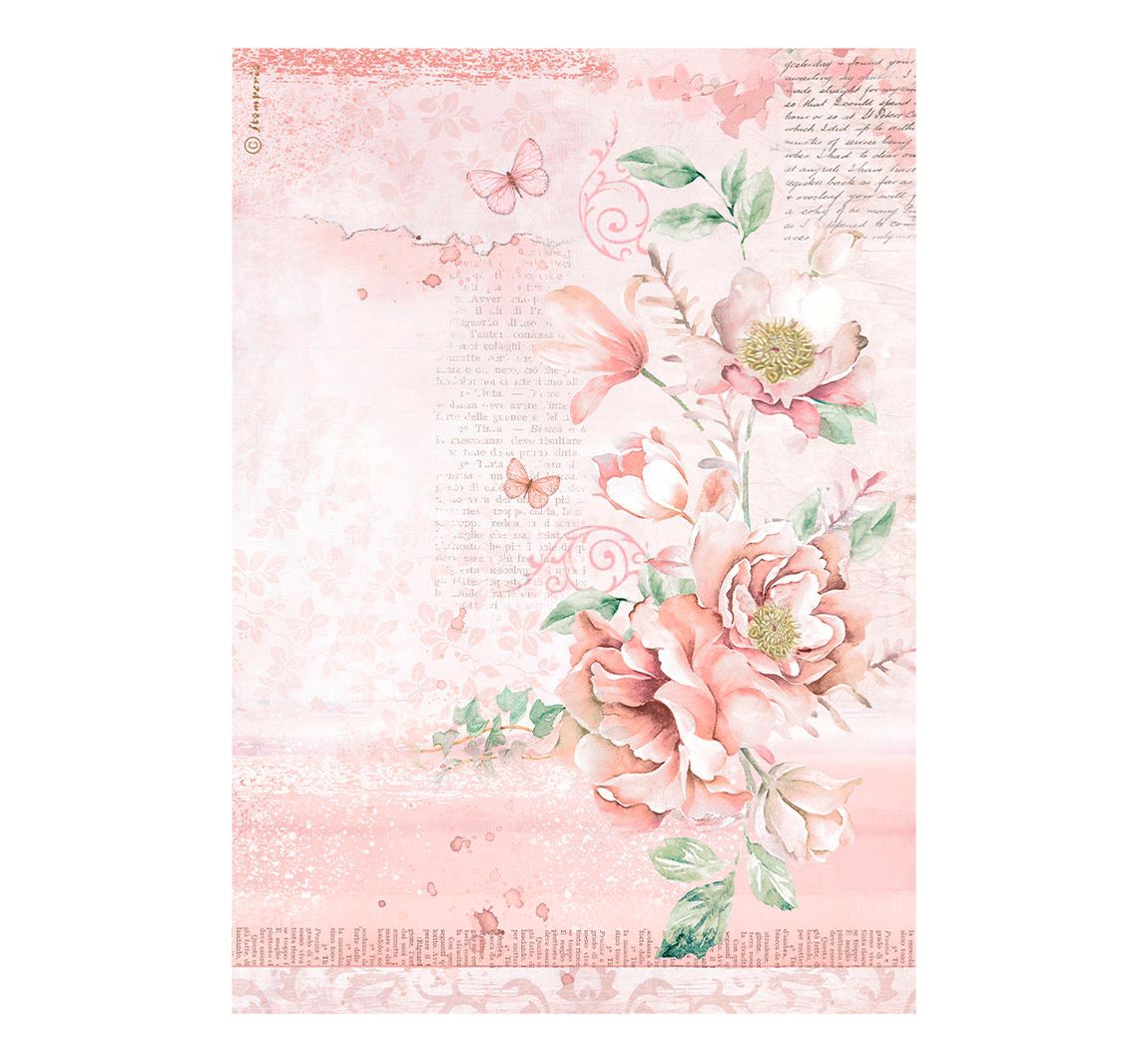 Stamperia Motiv-Strohseide "Roseland - Flowers"