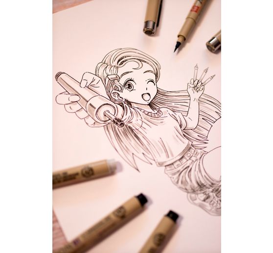 Sakura Pigma Micron "Manga Sammlung", 3er-Set, Schwarz