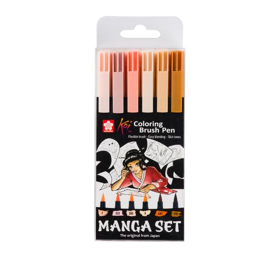 Sakura Koi Colouring Brush Pen "Manga Collection", set of 6