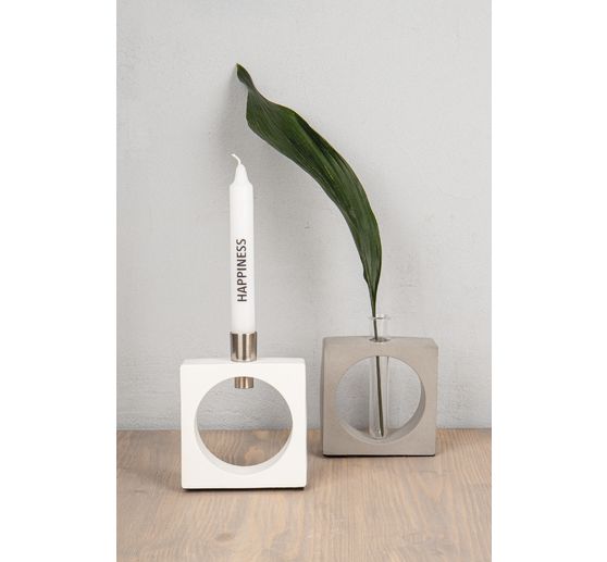 Silikon Gießform "Vase Quadrat mit Kreis"