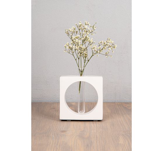 Silikon Gießform "Vase Quadrat mit Kreis"