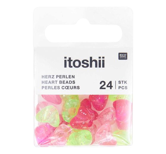 itoshii Perlen-Set "Glitzerherzen"