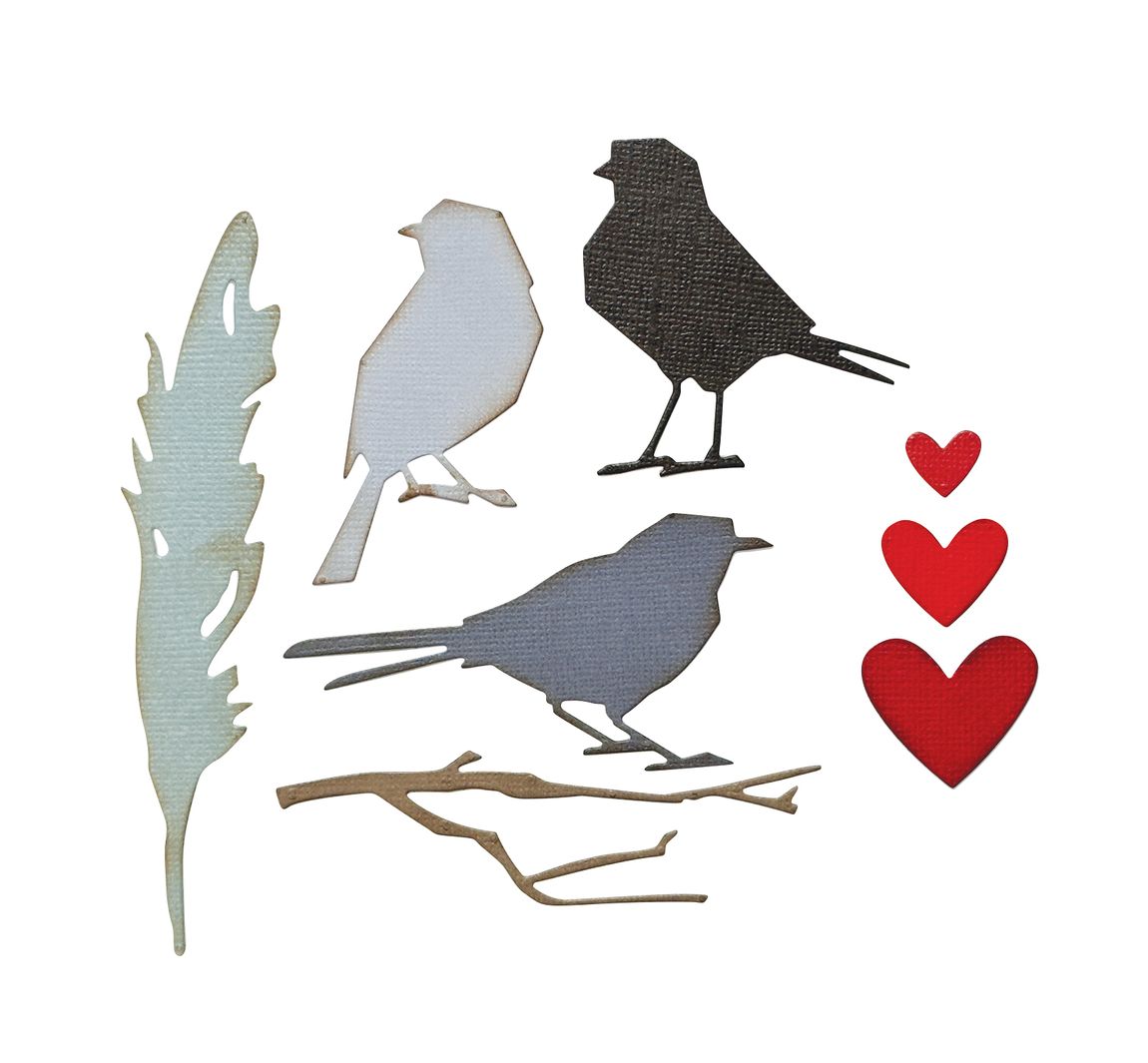 Sizzix Thinlits Stanzschablone "Lovebirds By Tim Holtz"