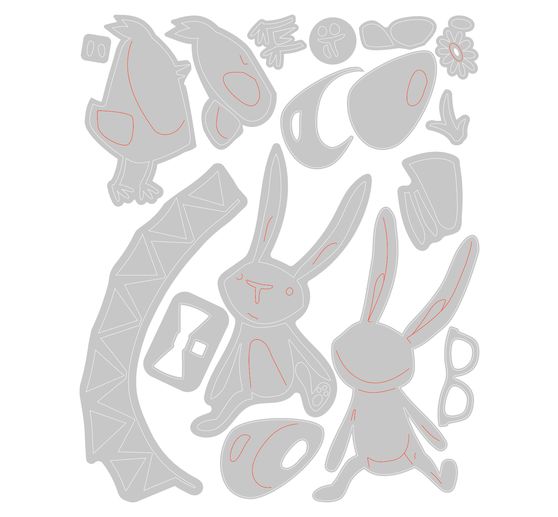 Sizzix Thinlits Stanzschablone "Bunny + Chick by Tim Holtz"