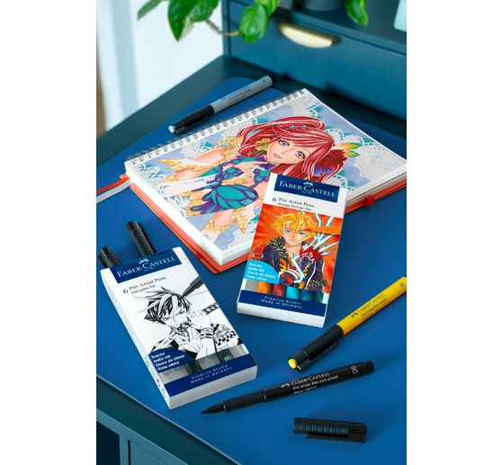 Faber-Castell Pitt Artist Pen Manga Shônen Set, 6 Stifte