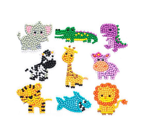 Diamond Painting Sticker Bastelset "Zootiere"