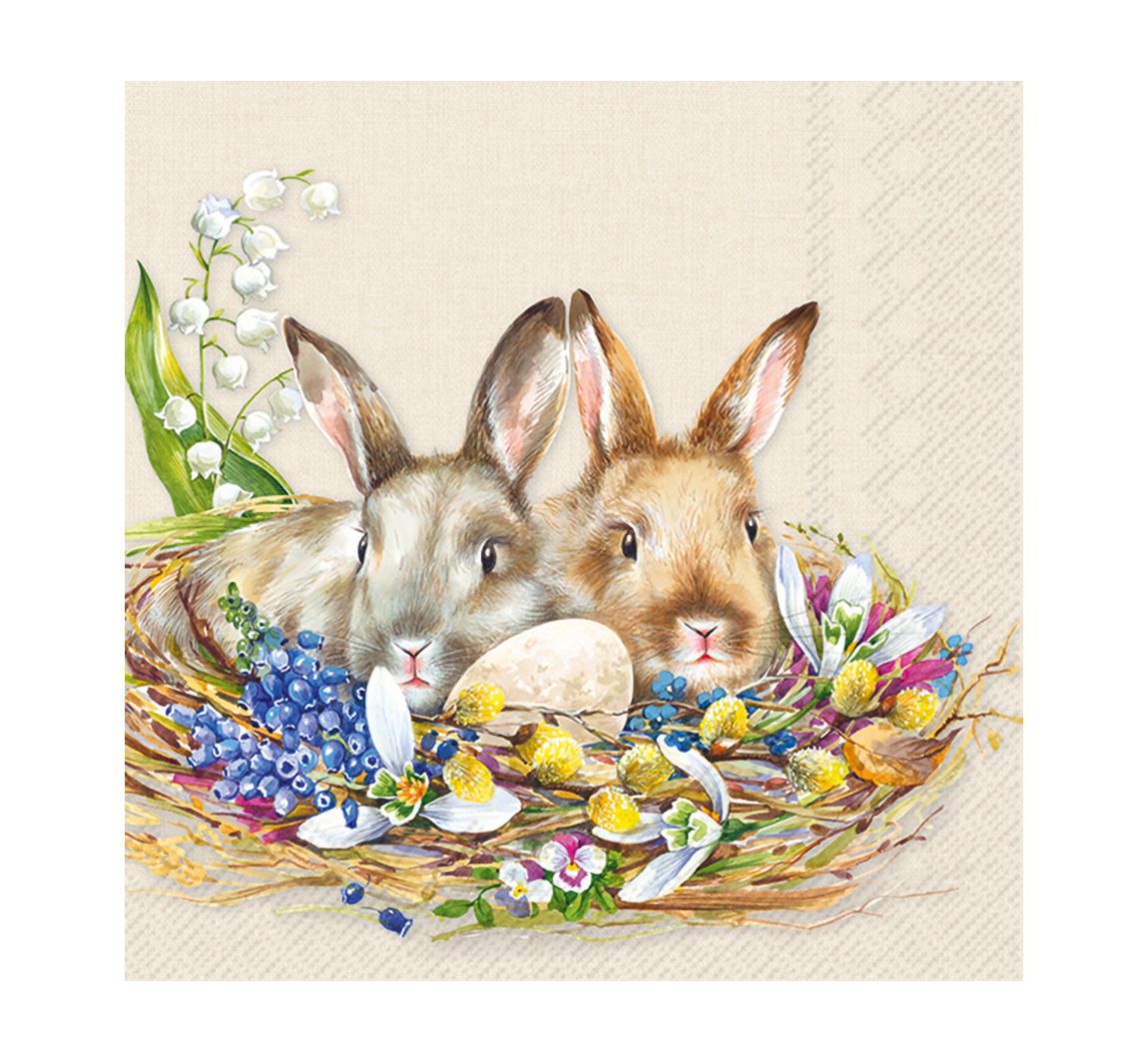Serviette "Kuschelhasen"