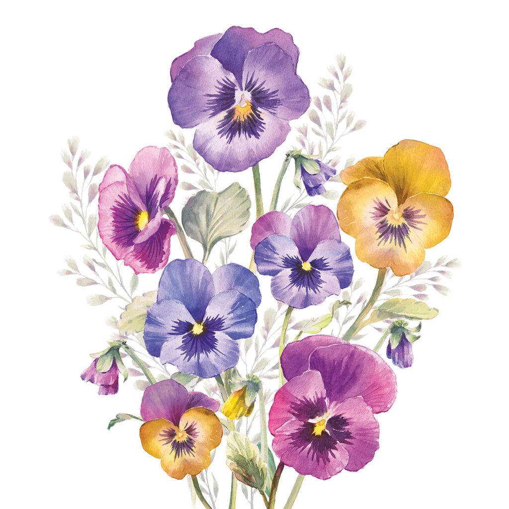 Serviette "GartenStiefmütterchen" VBS Hobby