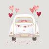 Serviette "Just Married Car"
