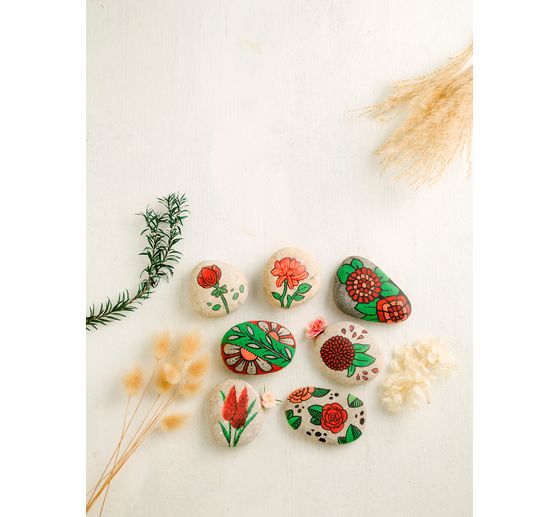Kreativ-Set "Sag's mit Blumen - Florale Botschaften auf Steinen. Mit Anleitungsb