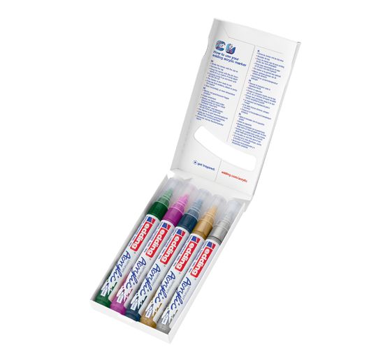 edding 5100 Acrylic "Acrylmarker - Festlich", Mittel, 5er-Set