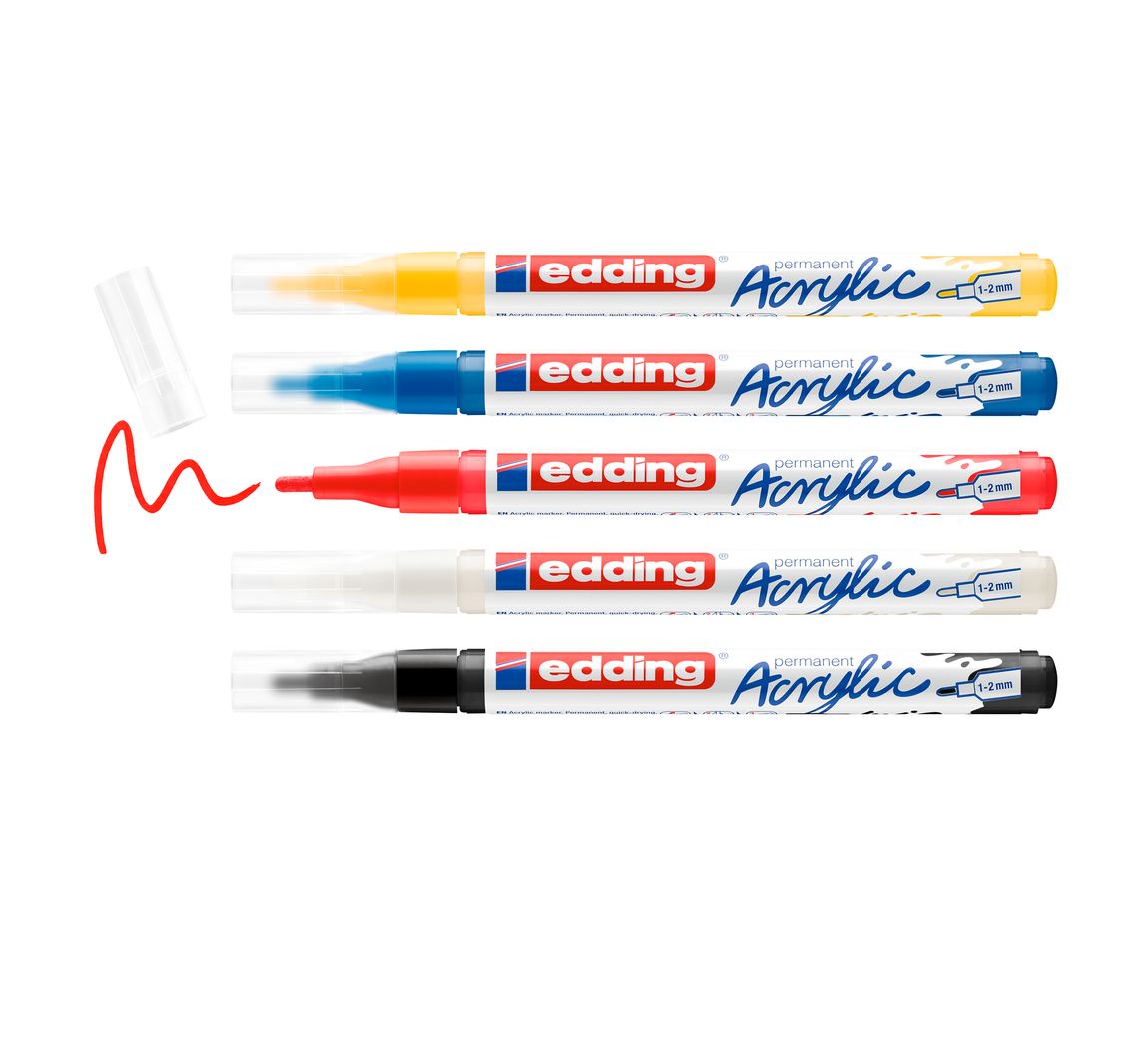 edding 5300 Acrylic "Acrylmarker - Basic", 5er-Set