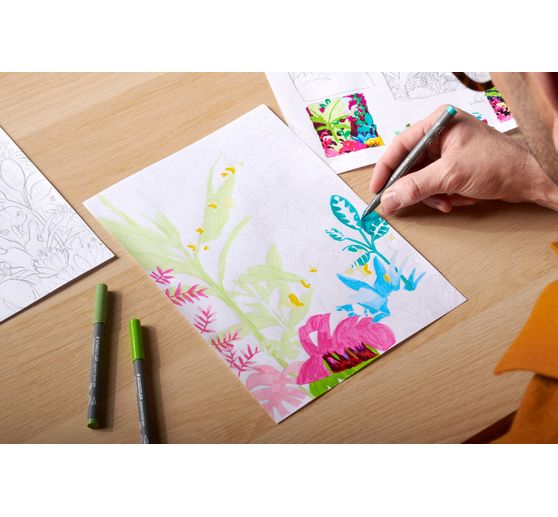 STAEDTLER Pigment brush pen, 6er-Set