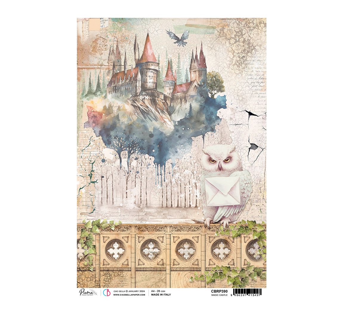 Motiv-Strohseide "Wizard Academy - Magic Castle"