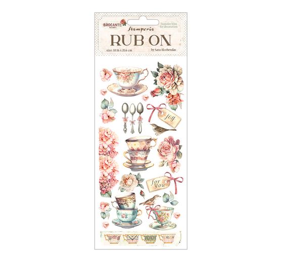 Rub On Transfer paper "Brocante Antiques - Cups"