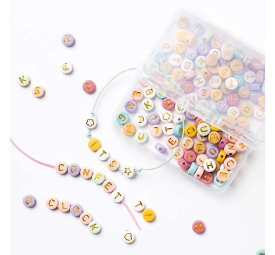 Perlenmix "Buchstaben Pastell"