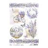 Motiv-Strohseide "Morning in Provence - Lavendel am Gartenzaun"