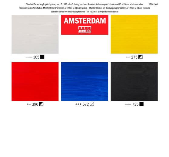 Talens AMSTERDAM Acrylfarben-Set "Starter" inkl. 3 Dosierspitzen