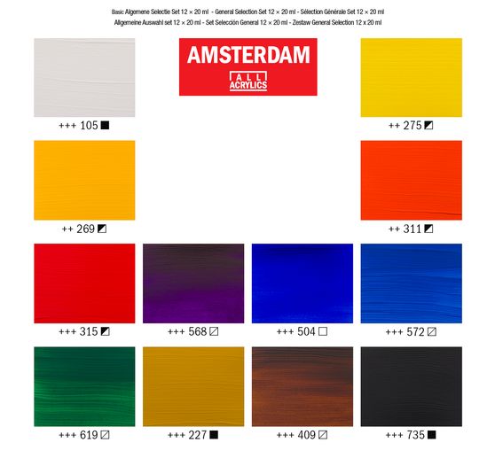 Talens AMSTERDAM Acrylfarben-Set "General Selection 12"