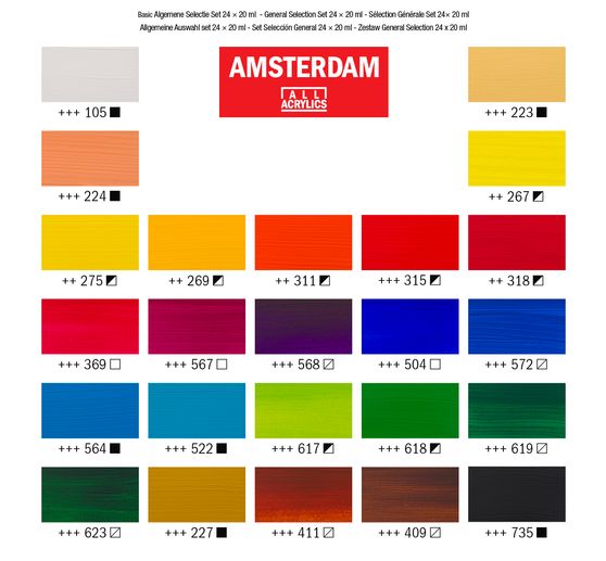 Talens AMSTERDAM Acrylfarben-Set "General Selection 24"