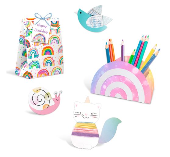 Papier-Bastelset "Cute Rainbow"