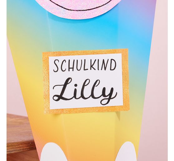 Schultüten-Zuschnitt, regenbogen