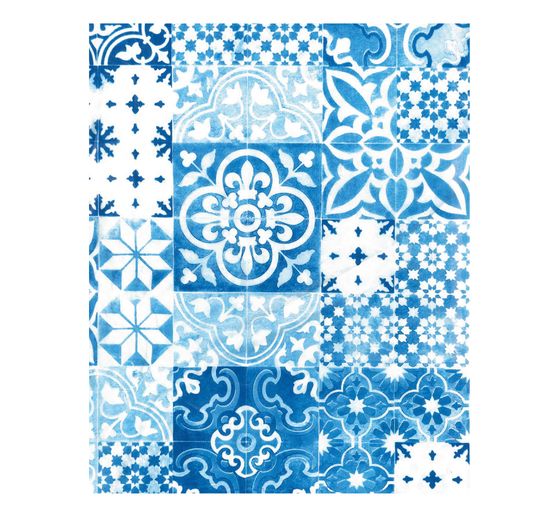 Décopatch-Papier "Kachel-Mosaik Blau"