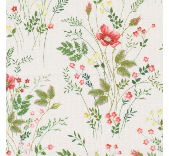 Westfalenstoffe Baumwoll-Stoff Florenz "Farn mit Blumen"
