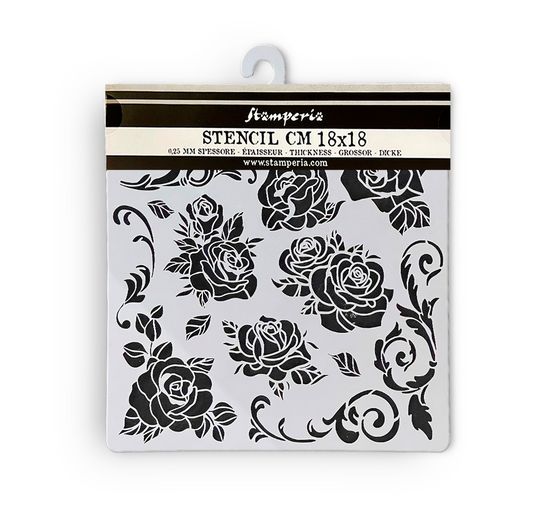Schablone "Shabby Rose - Pattern", 18x18cm