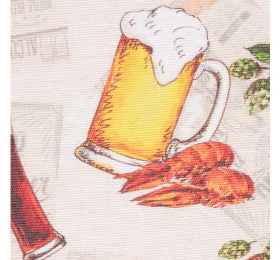 Motiv-Stoff Leinenoptik "Bier"