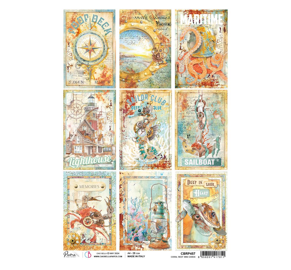 Motiv-Strohseide "Coral Reef - Mini Cards"