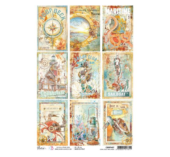 Motiv-Strohseide "Coral Reef - Mini Cards"