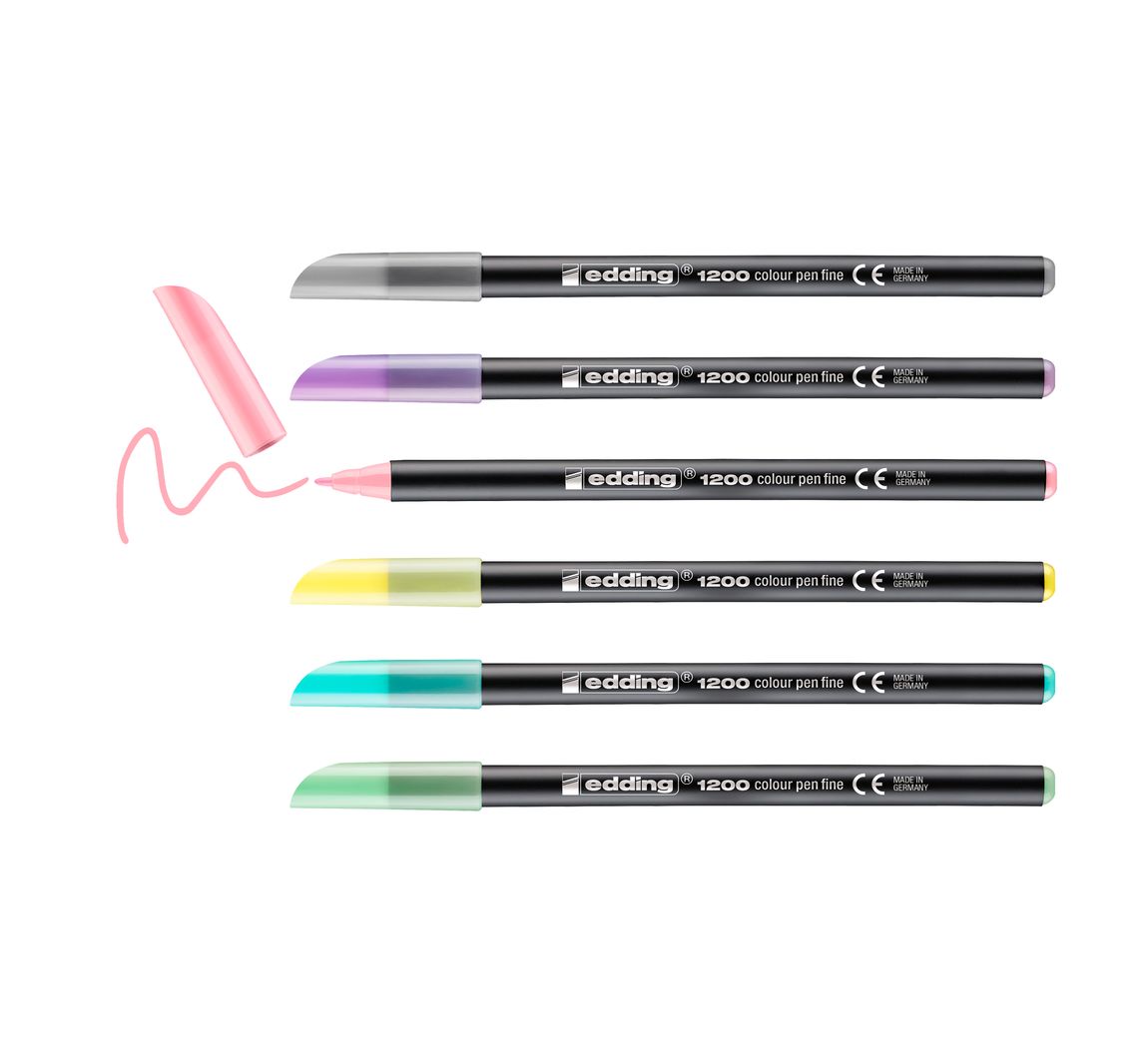 edding 1200 Colour Pen Fine Pastell, 6er-Set