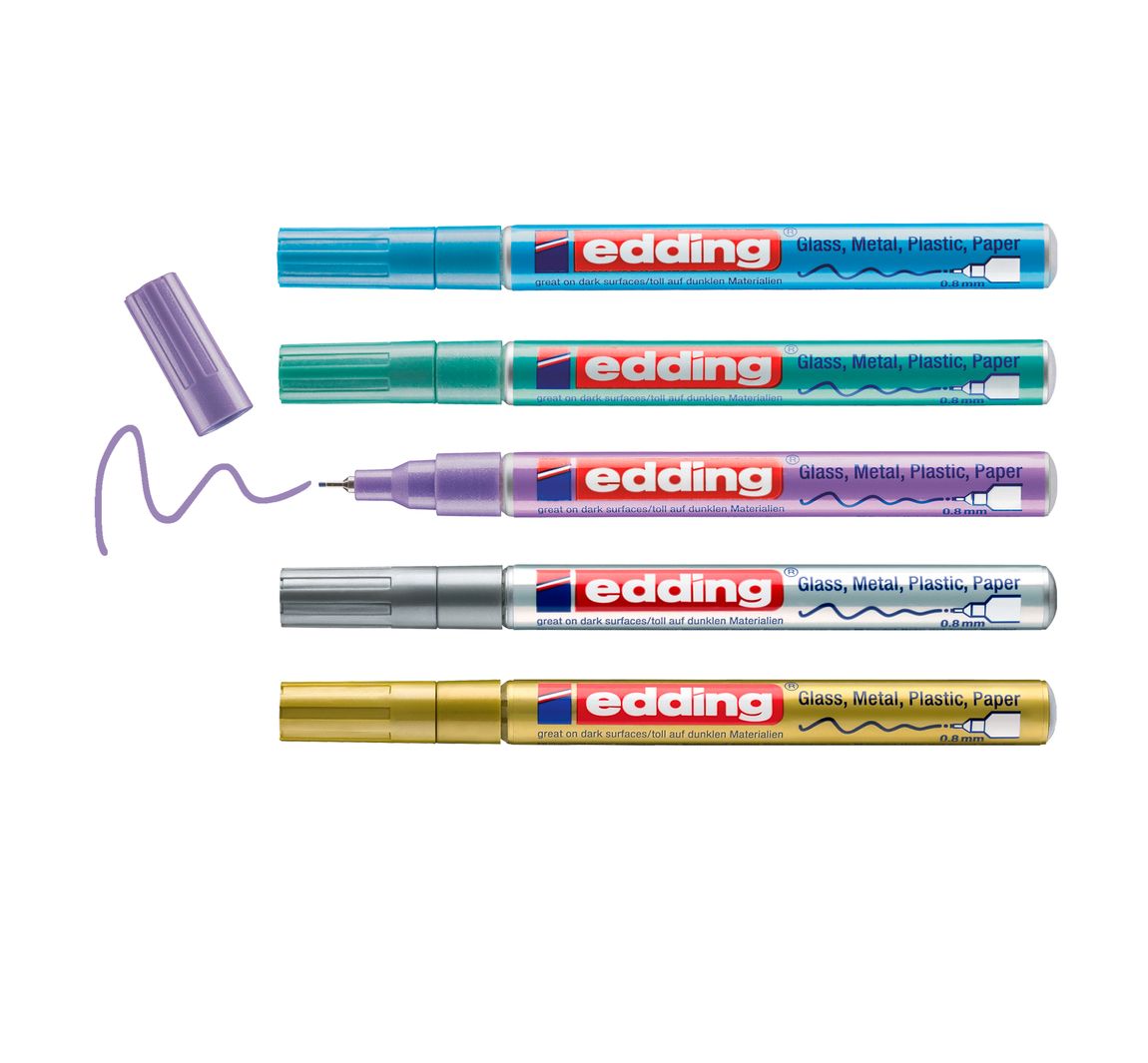 edding 780 Glanzlack-Marker Metallic, Special, 5er-Set