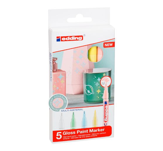 edding 751 Glanzlack-Marker Pastell, 5er-Set