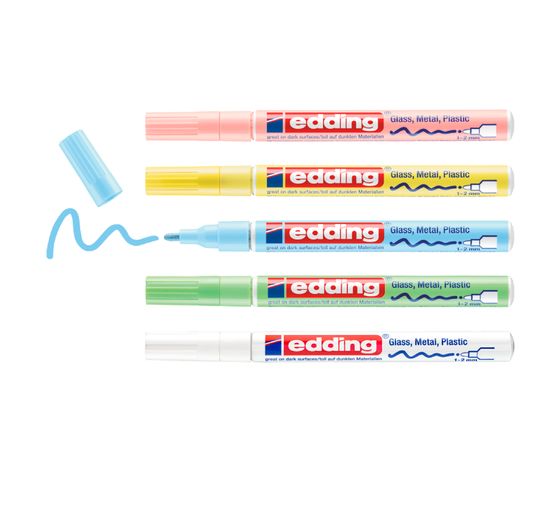edding 751 Glanzlack-Marker Pastell, 5er-Set