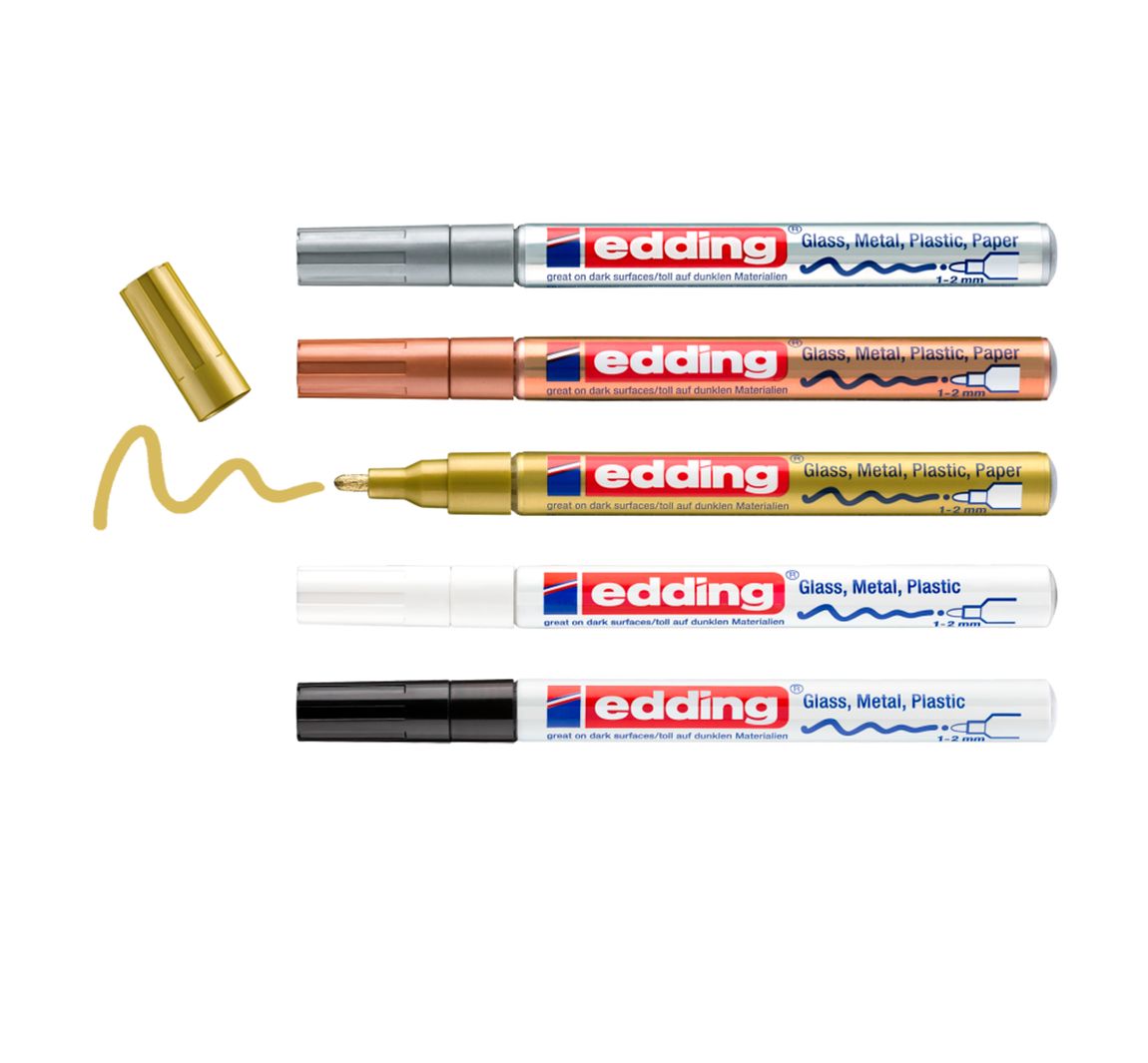 edding 751 Glanzlack-Marker Metallic, 5er-Set