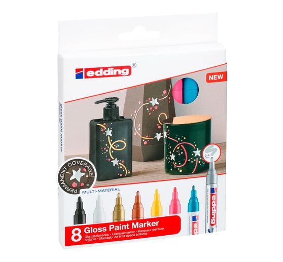 edding 750 Glanzlack-Marker Metallic/Pastell, 8er-Set