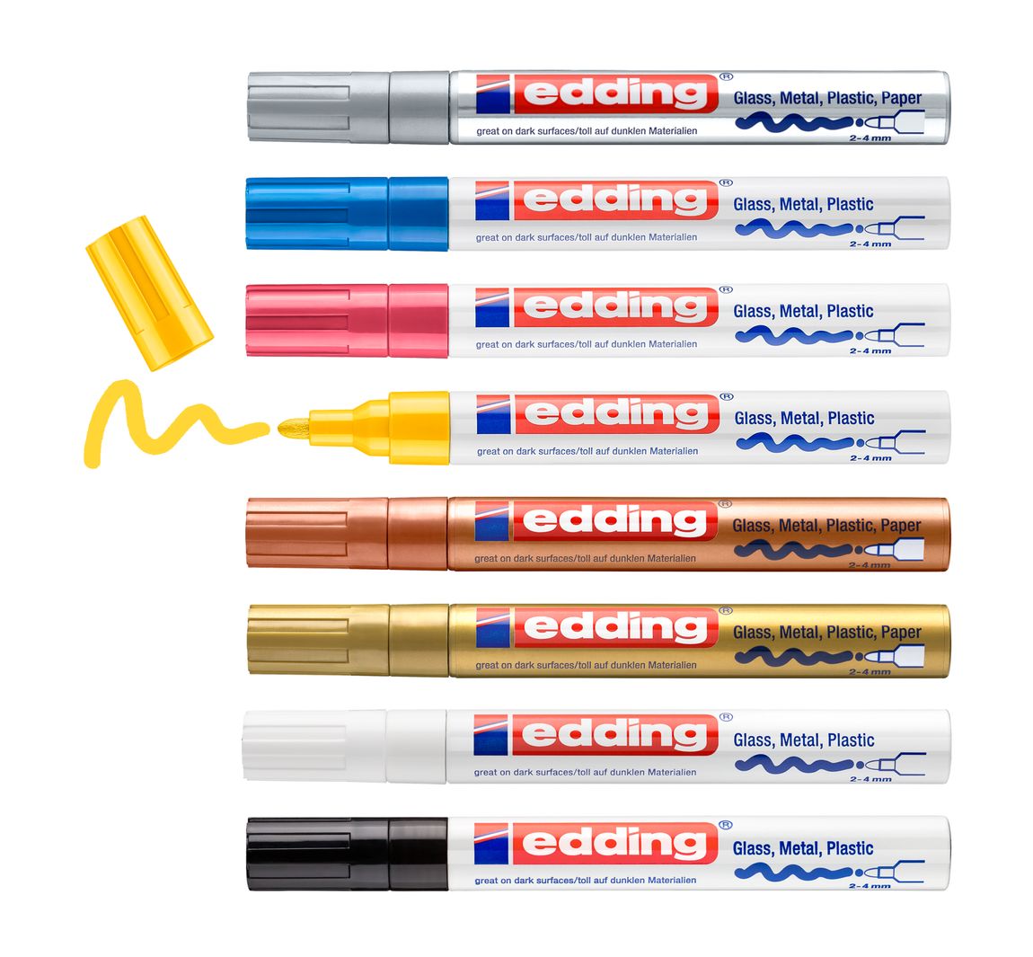 edding 750 Glanzlack-Marker Metallic/Pastell, 8er-Set