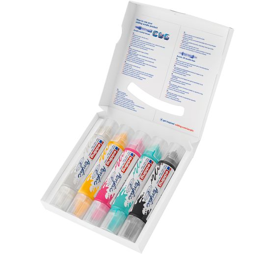 edding 5400 Acrylic "Acryl 3D - Basic", Double Liner, 5er-Set