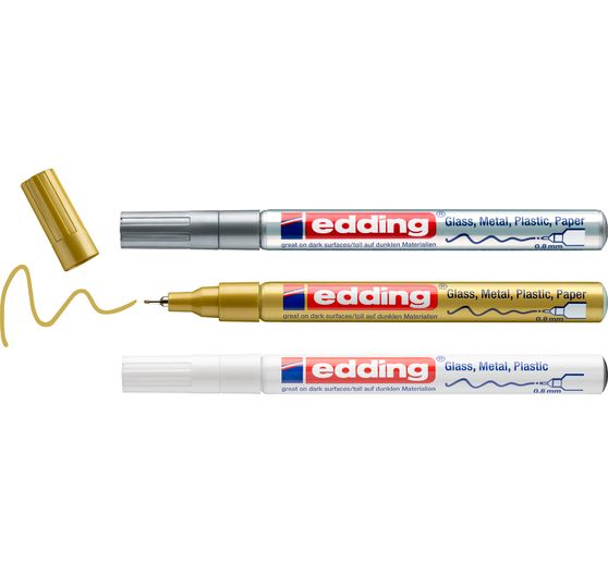 edding 780 Glanzlack-Marker Metallic, 3er-Set