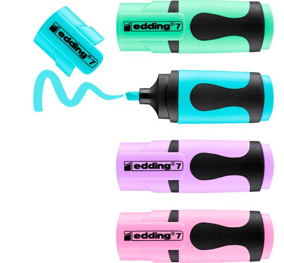 edding 7 "Mini-Textmarker" Pastell Set