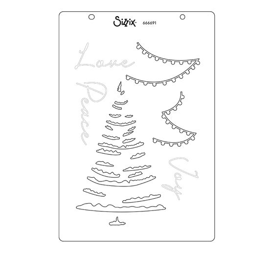 Sizzix Clear Stamp and Stencil Set "Merry and Light by Stacey Park"