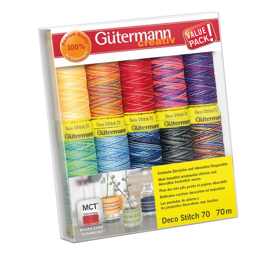 Gütermann Sewing thread Deco-Stitch 70, Col. 3, Multicolor