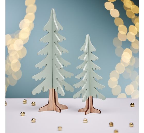 VBS Holz-Steckmotiv "Tannenbäume", 2er-Set