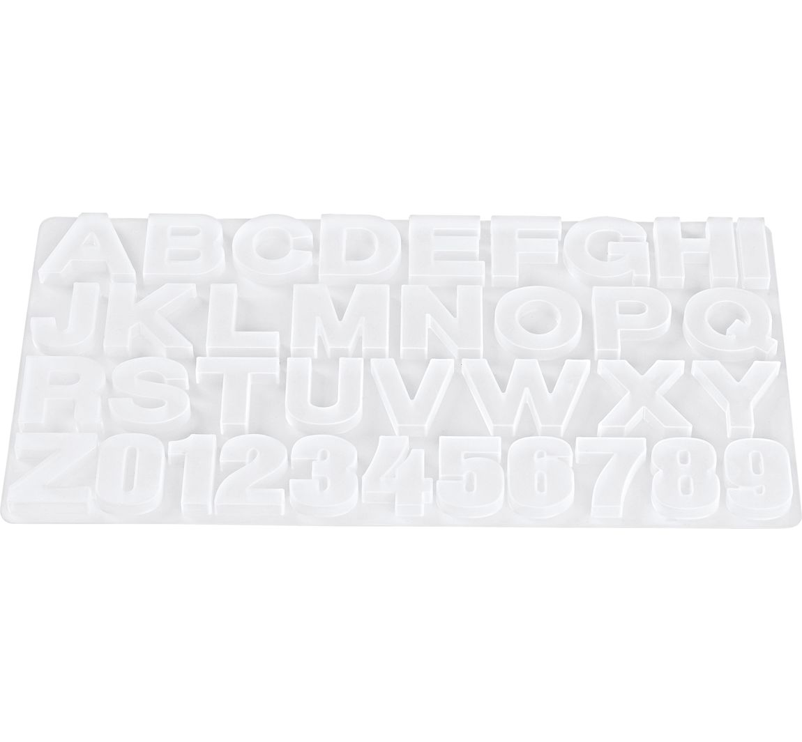 Silikon Gießform "Buchstaben & Zahlen"